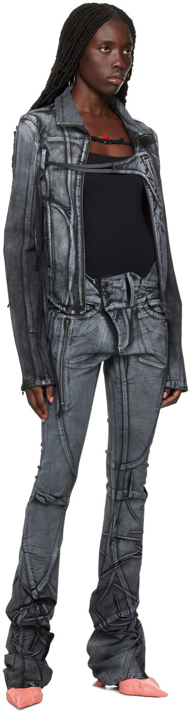 Džínsy Ottolinger Ottolinger Trompe-l'œil Printed Skinny Jeans Šedá | 1704712, 3