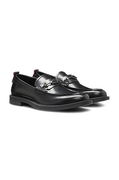 Stacked-Logo Bit Leather Loafers