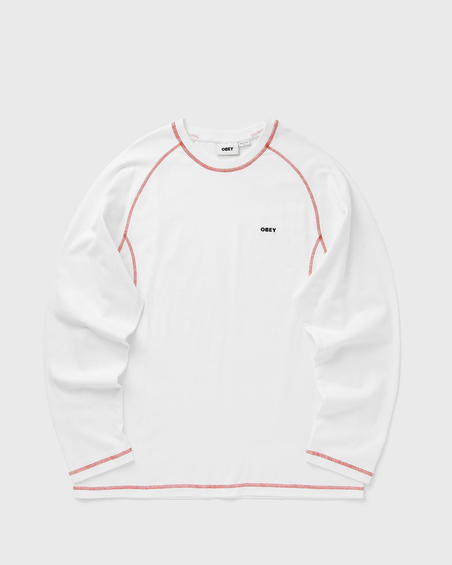 Tričko OBEY Long Sleeve T-Shirt with Contrast Stitching Biela | 131030141-WTM, 1
