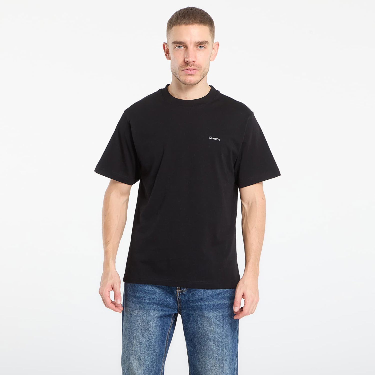 Tričko Queens Queens Essential T-Shirt With Contrast Print 3-Pack Čierna | QNS_089, 0