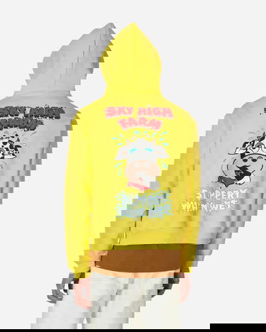 Mikina Sky High Farm Flatbush Printed Zipped Hooded Sweatshirt Žltá | SHF03T023 1, 2