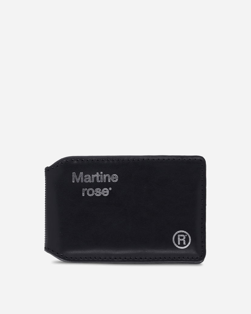 Peňaženka Martine Rose Logo-Foil Embossed Leather Card Holder Čierna | 1150LP22001