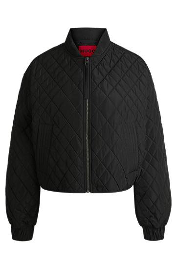 Bomber bunda BOSS HUGO Quilted Cropped Bomber Jacket Čierna | 50541441, 0