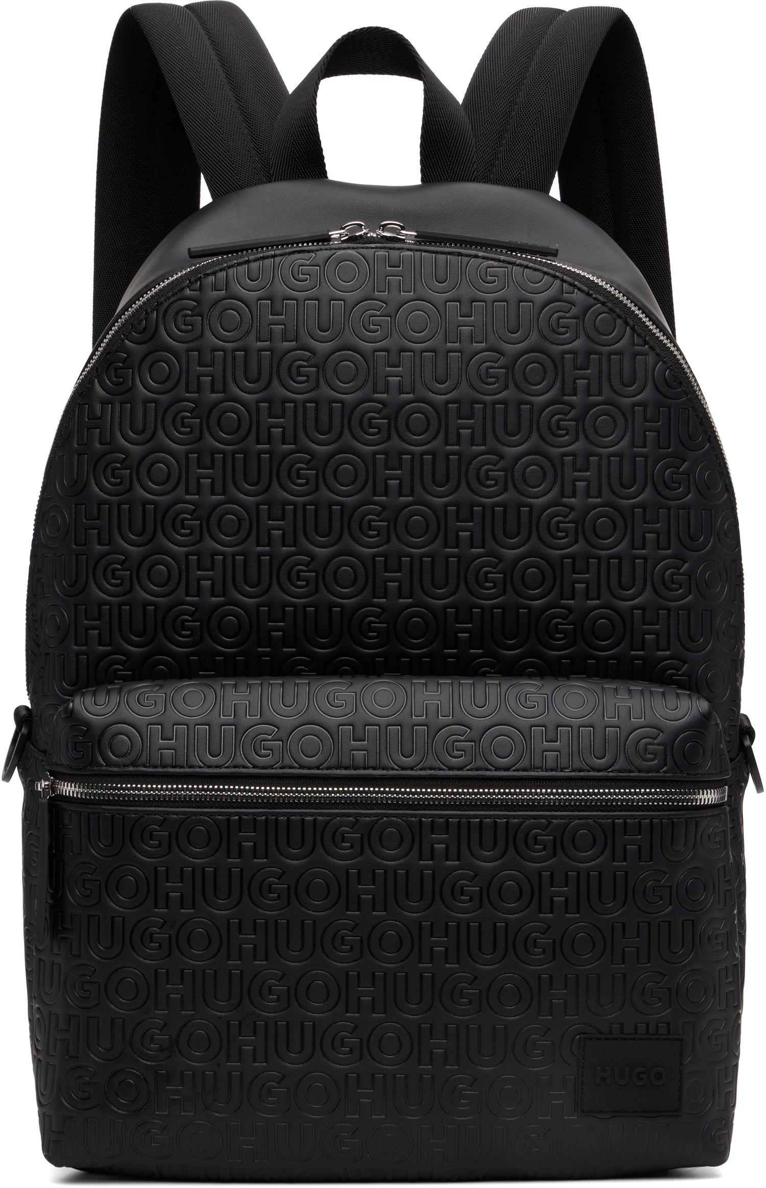 Batoh BOSS Hugo Embossed-Logo Faux-Leather Backpack Čierna | 50552901, 0