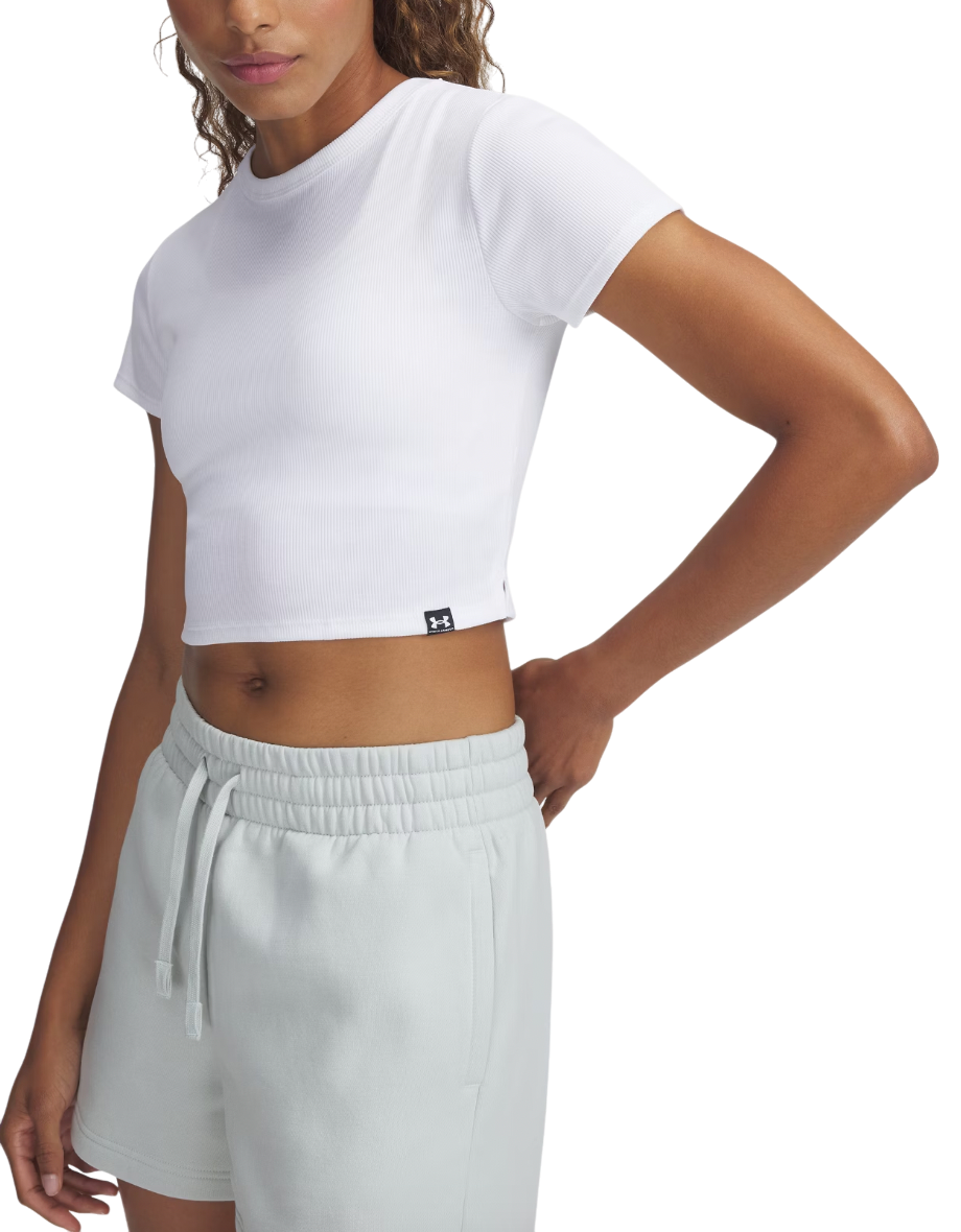 Crop Top Under Armour Under Armour Rival Rib Cropped T-Shirt Biela | 6000264-100, 0