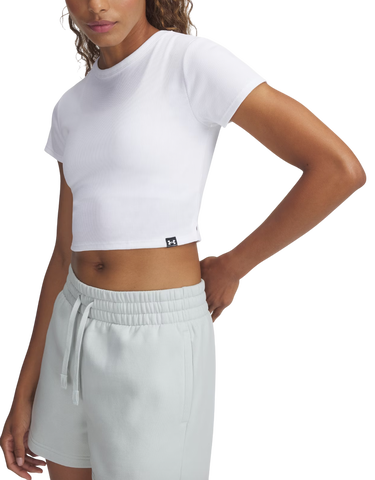 Crop Top Under Armour Under Armour Rival Rib Cropped T-Shirt Biela | 6000264-100, 0