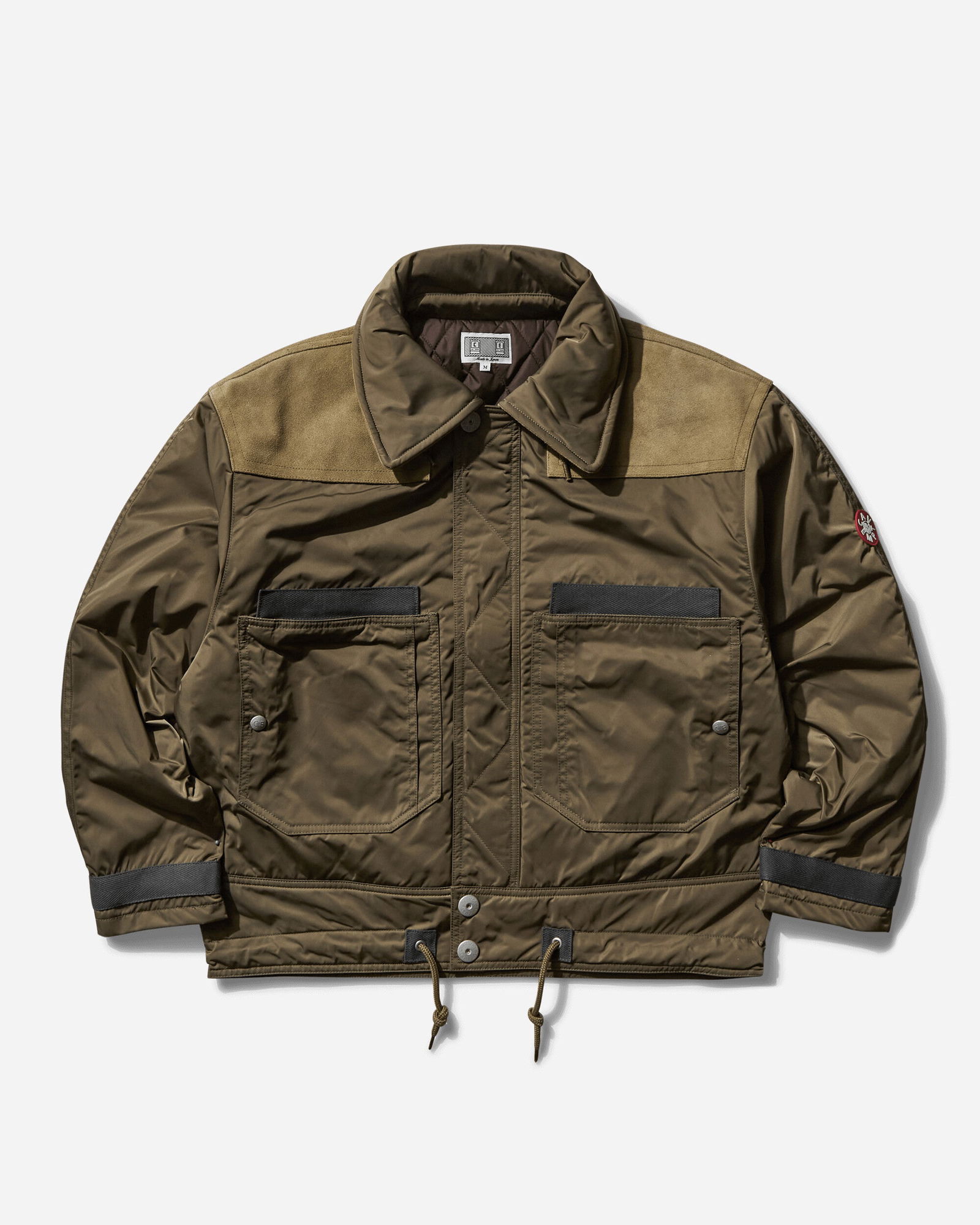 Bomber Jacket with Leather Shoulder Patches