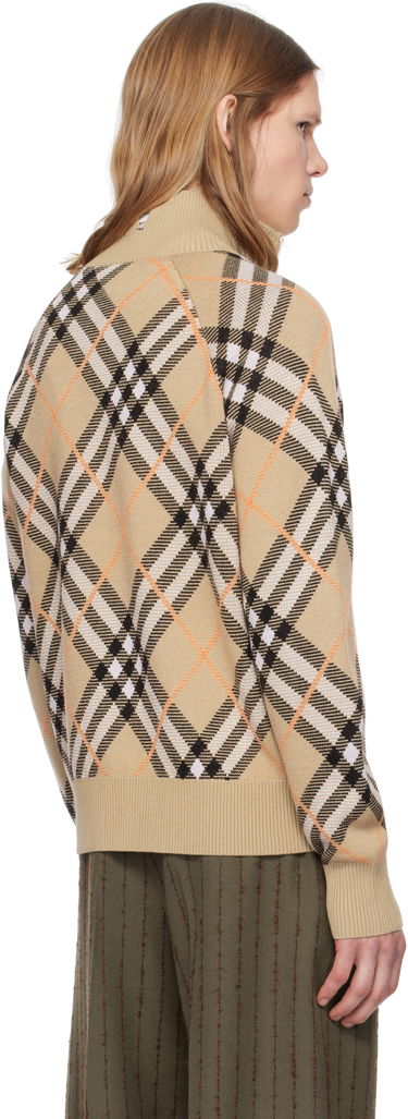 Sveter Burberry Burberry Check Wool Mohair Blend Zip-Up Jacket Béžová | 8095087, 2