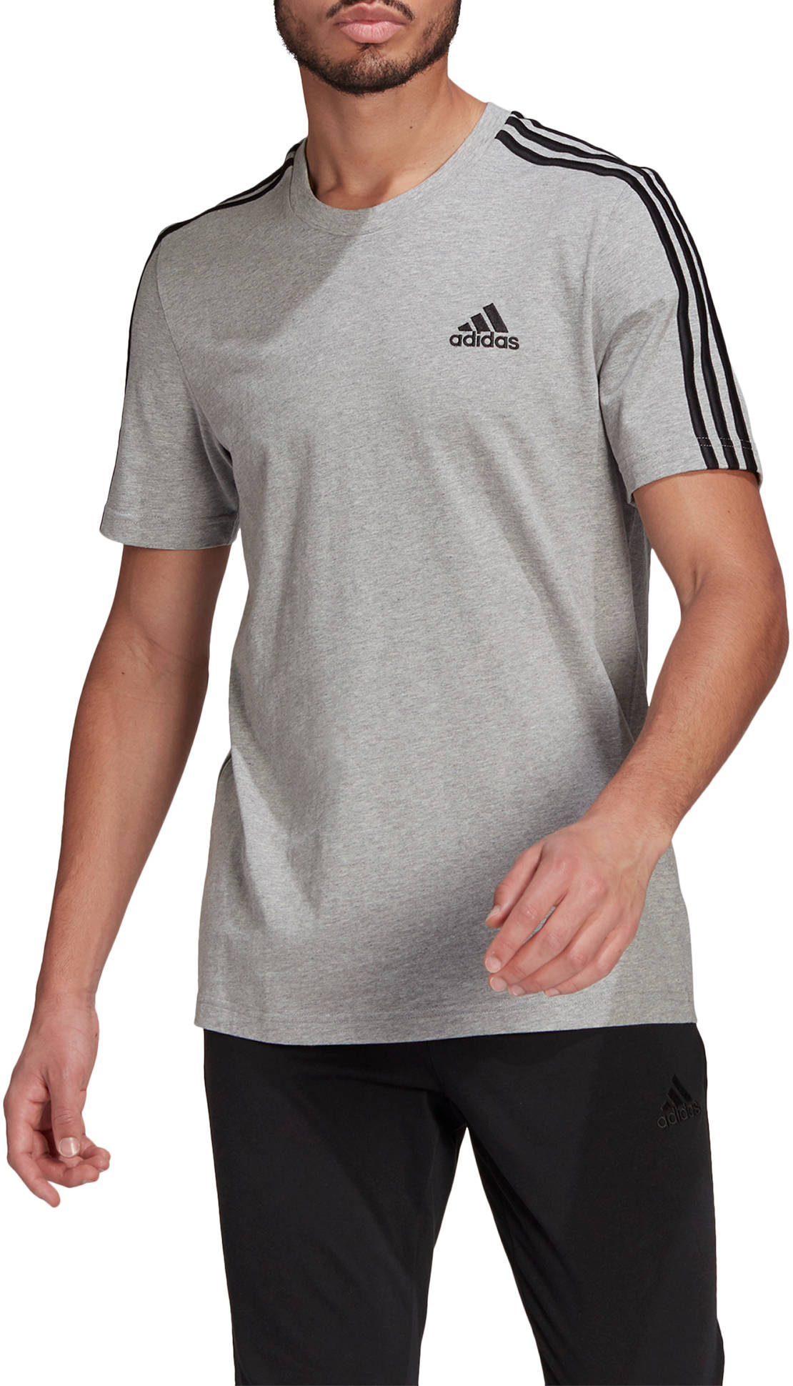 Tričko adidas Originals Essentials 3-Stripes Tee Šedá | gl3735, 0