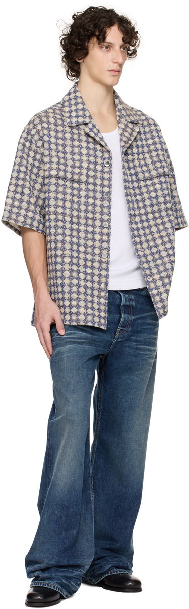 Košeľa AMIRI AMIRI MA Quad Boucle Camp Shirt Modrá | AMSTCA1144, 3