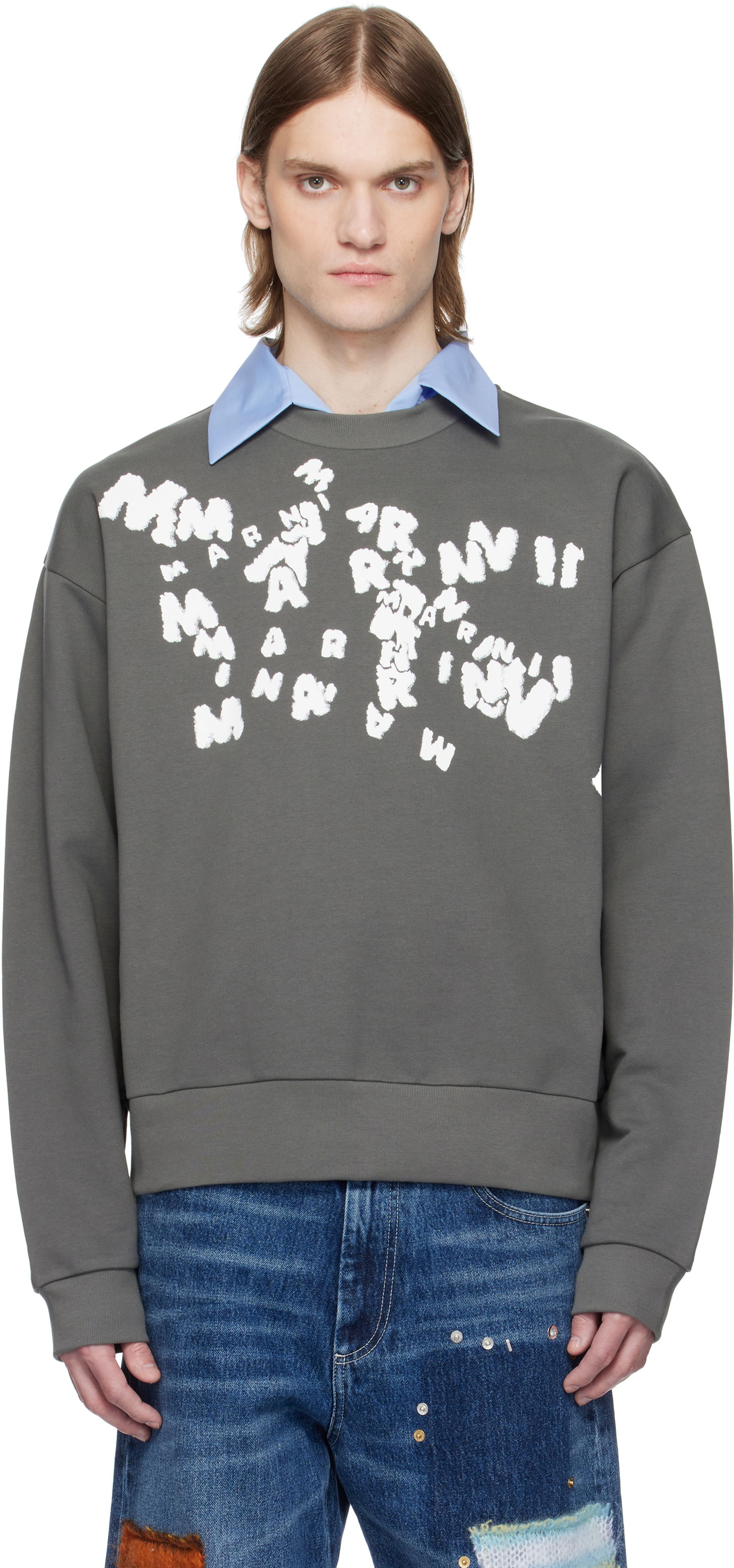 Sveter Marni Marni 'Marni' Caos Logo Sweatshirt Šedá | FUMU0074PU USCX48, 0