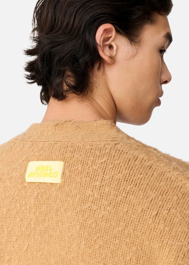 Sveter AXEL ARIGATO Studio Fuzzy Knit V-Neck Cardigan Béžová | A3731002, 7