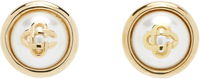 Casablanca Pearl Logo Stud Earrings