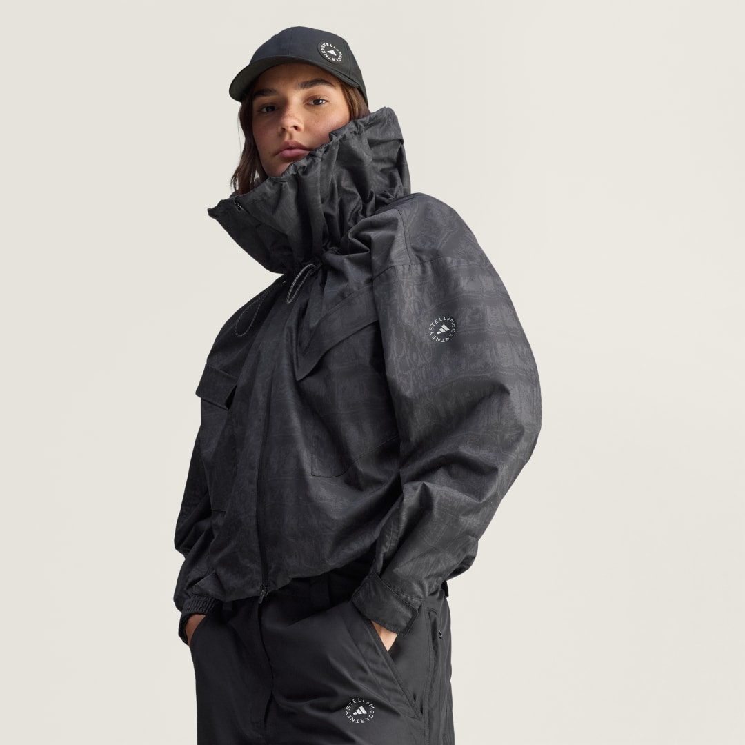 Vetrovka adidas Performance Printed Windbreaker Jacket adidas by Stella McCartney Čierna | JV7035, 0