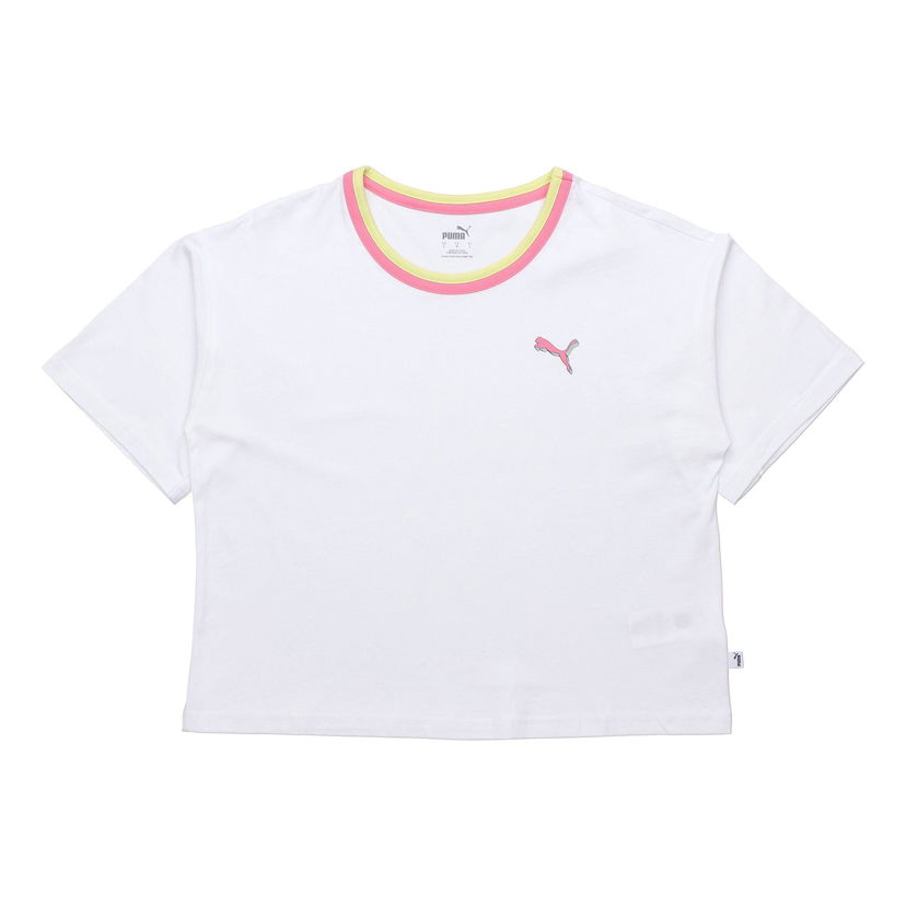 Crop Top Puma Celebration Style Round-Neck T-Shirt Biela | 586043-02