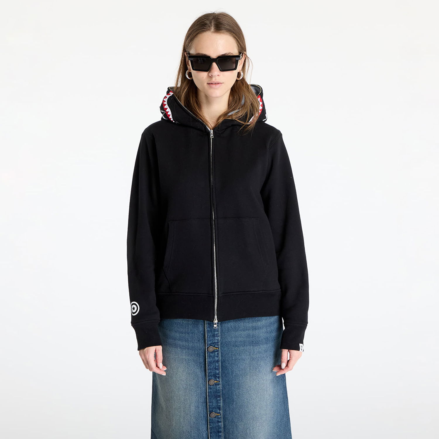 Mikina BAPE A BATHING APE 2nd Shark Full Zip Hoodie Čierna | 001ZPK701006M BLK, 0