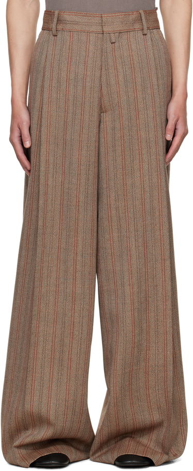 Nohavice Dries Van Noten Dries Van Noten Wide Leg Pleated Trousers Hnedá | 252-020915-2056, 0
