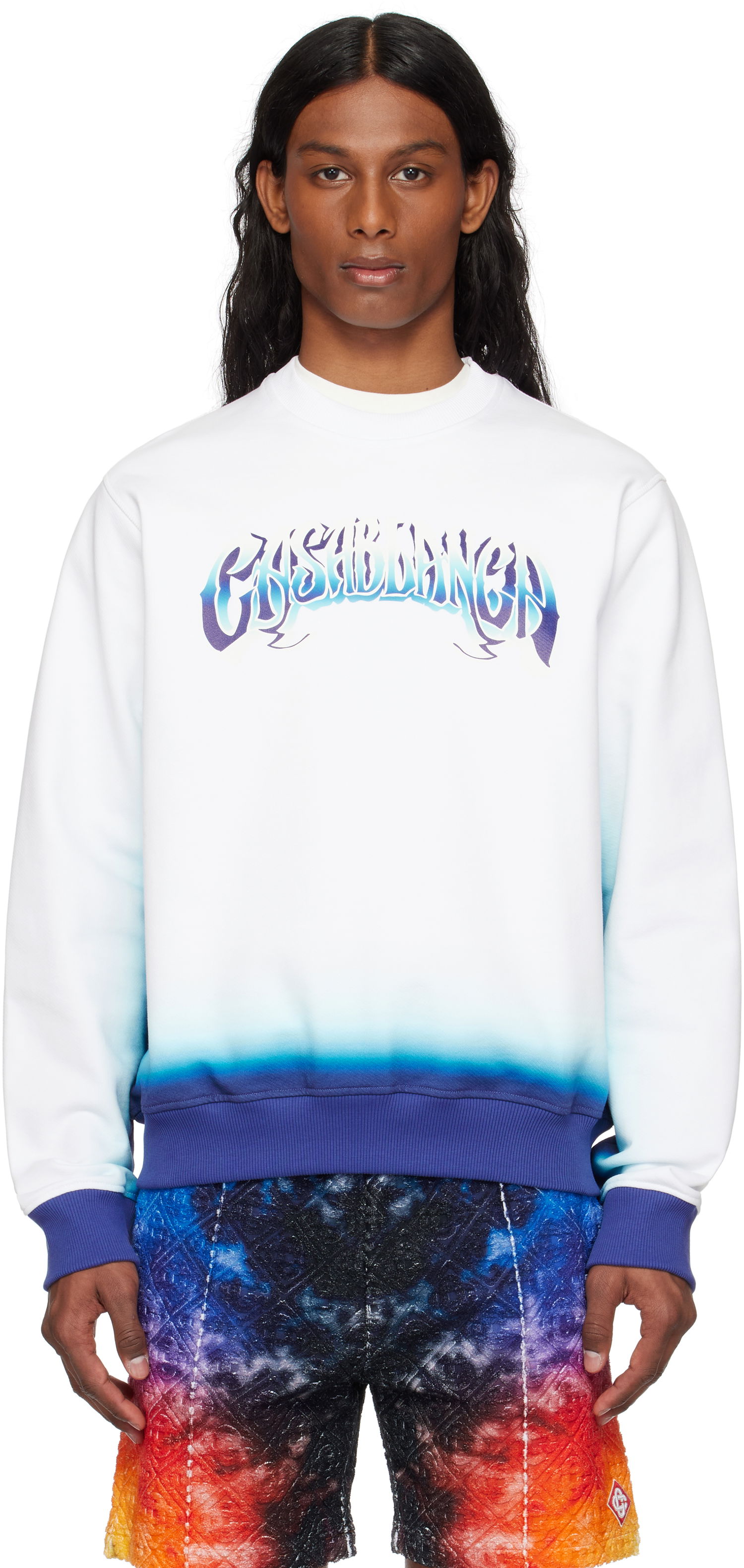 Sveter Casablanca Casablanca Fade Sweatshirt Biela | MS25-JTP-349-01, 0