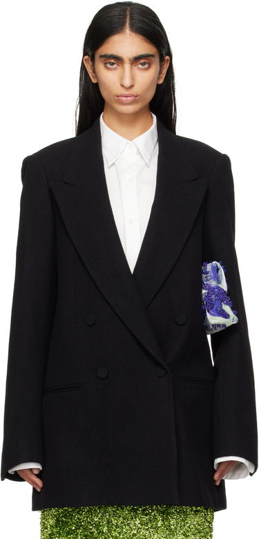 Bunda Dries Van Noten Dries Van Noten Oversized Double-Breasted Blazer Čierna | 242-010406-9179, 0