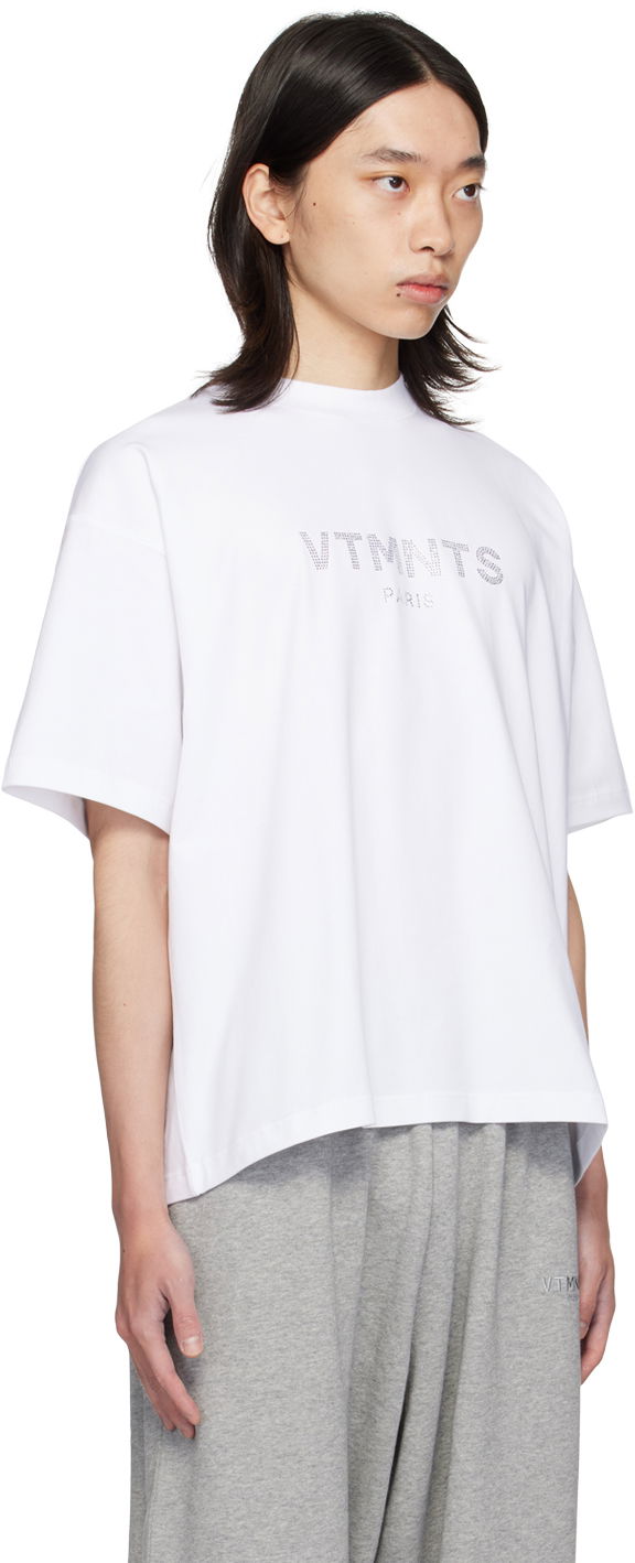 Tričko VETEMENTS VTMNTS Paris Crystal T-Shirt Biela | VL22TR300W, 1