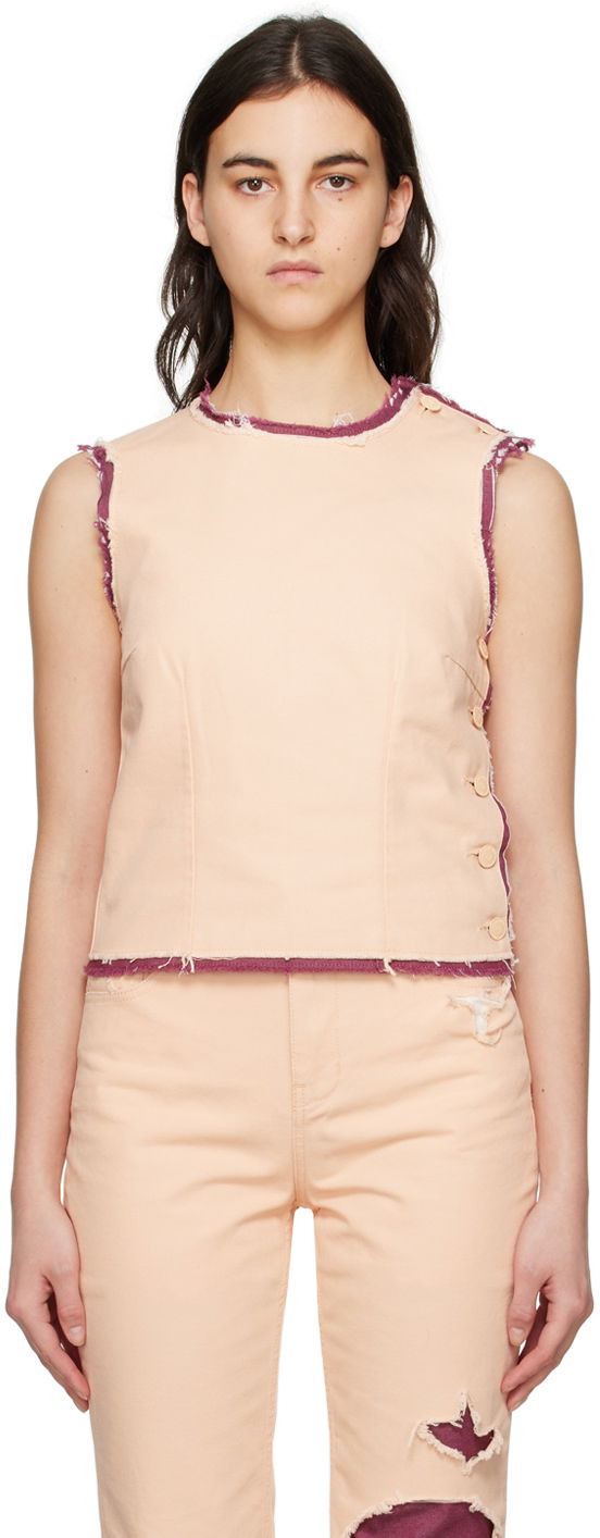 Tielko RAF SIMONS Doubled Denim Tank Top Ružová | 231-W249, 0