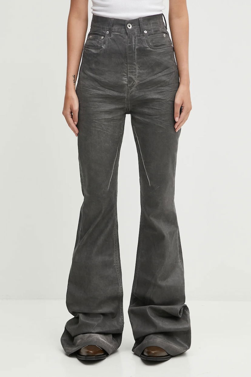Džínsy Rick Owens Rick Owens DRKSHDW Bolan Bootcut High Waist Jeans Šedá | DS02E7311.SCF