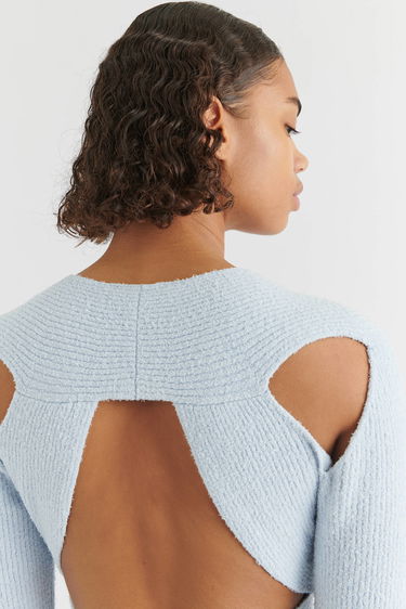 Tričko AXEL ARIGATO Tube Rib-Knit Wrap Top Modrá | A0948004, 6