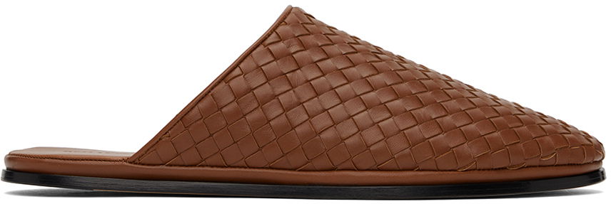 Intrecciato Slippers "Brown"