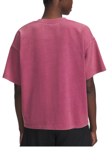 Crop Top Under Armour Boxy Cropped Washed Short Sleeve T-Shirt Ružová | 6007690-659, 2