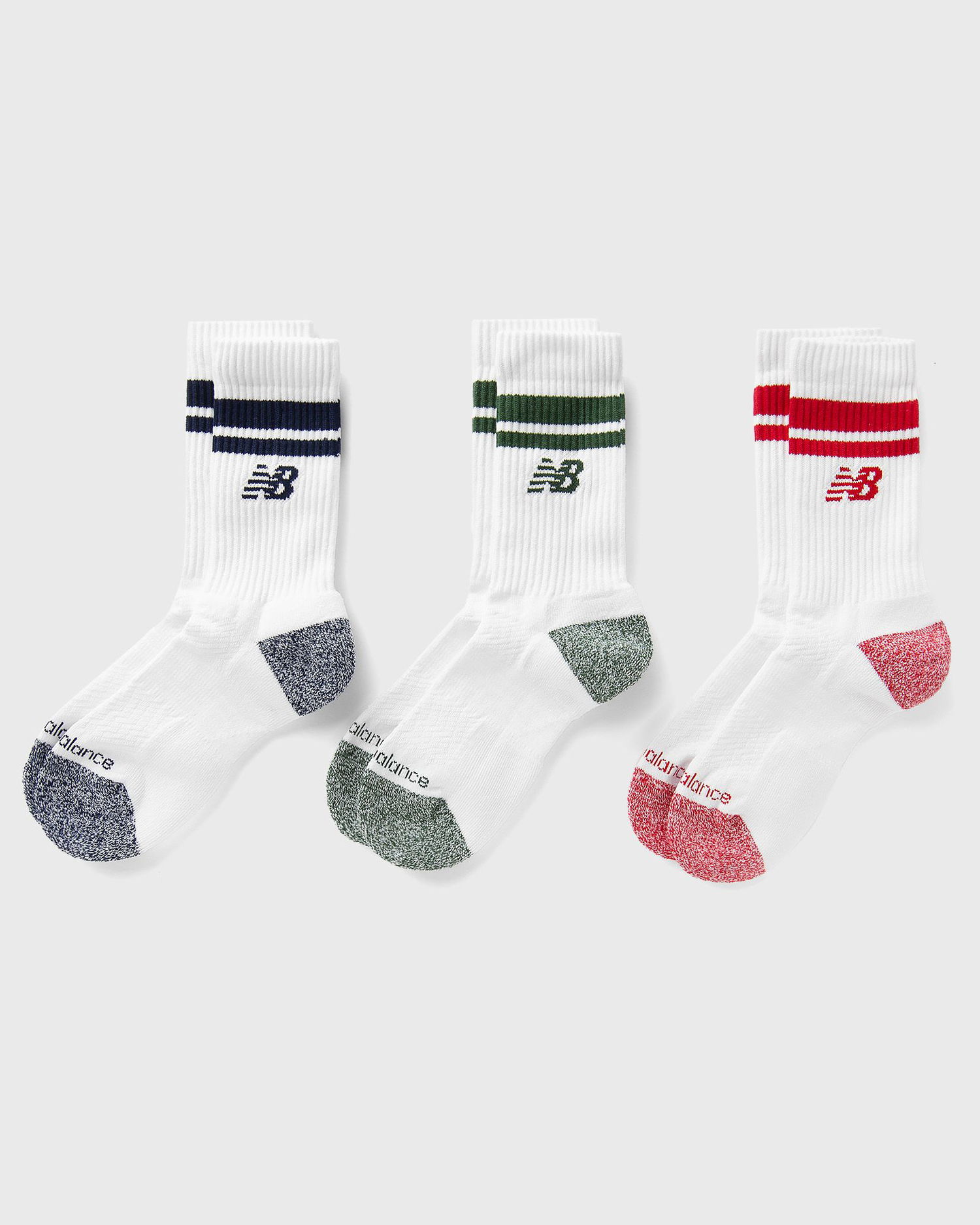 Ponožky New Balance Midweight Crew Socks 3 Pairs Biela | LAS35210-AS1, 1