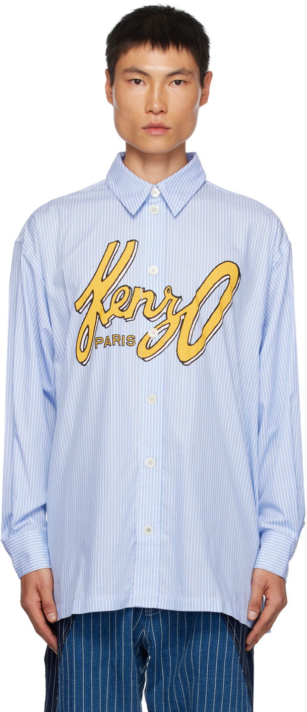 Košeľa KENZO Paris Printed Shirt Modrá | FD65CH5109LM, 0