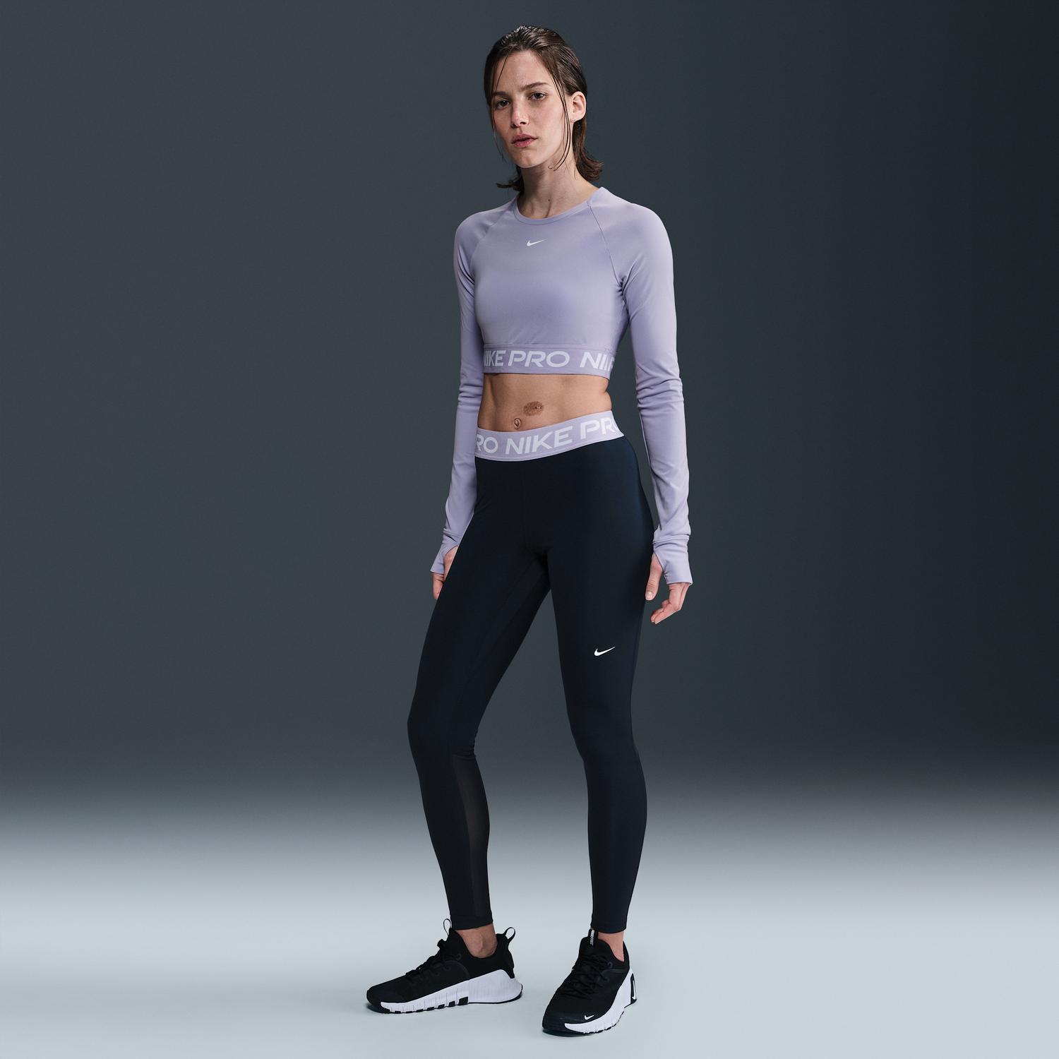 Súprava Nike Pro Mid-Rise Mesh Leggings Fialová | CZ9779-024, 1