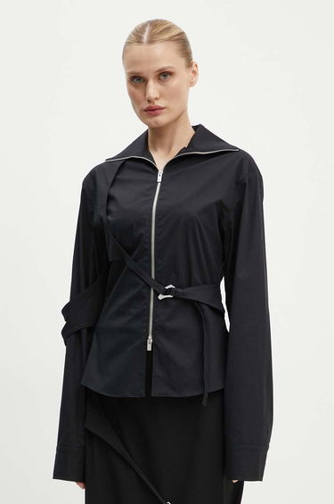 Košeľa HELIOT EMIL Cutout Detail Zip-Up Shirt Čierna | PREAW24.W.05.055.BLK01, 0