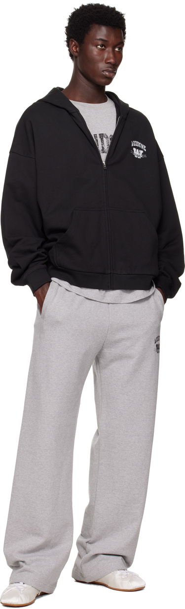 Mikina We11done We11done Collegiate Zip-Up Hoodie Čierna | WD-TJ2-25-846-U-BK, 3