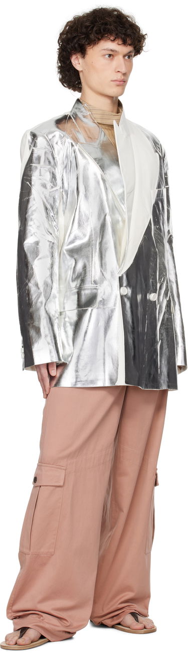 Bunda Dries Van Noten Dries Van Noten Double-Breasted Blazer Metalická | 251-020438-1522, 4