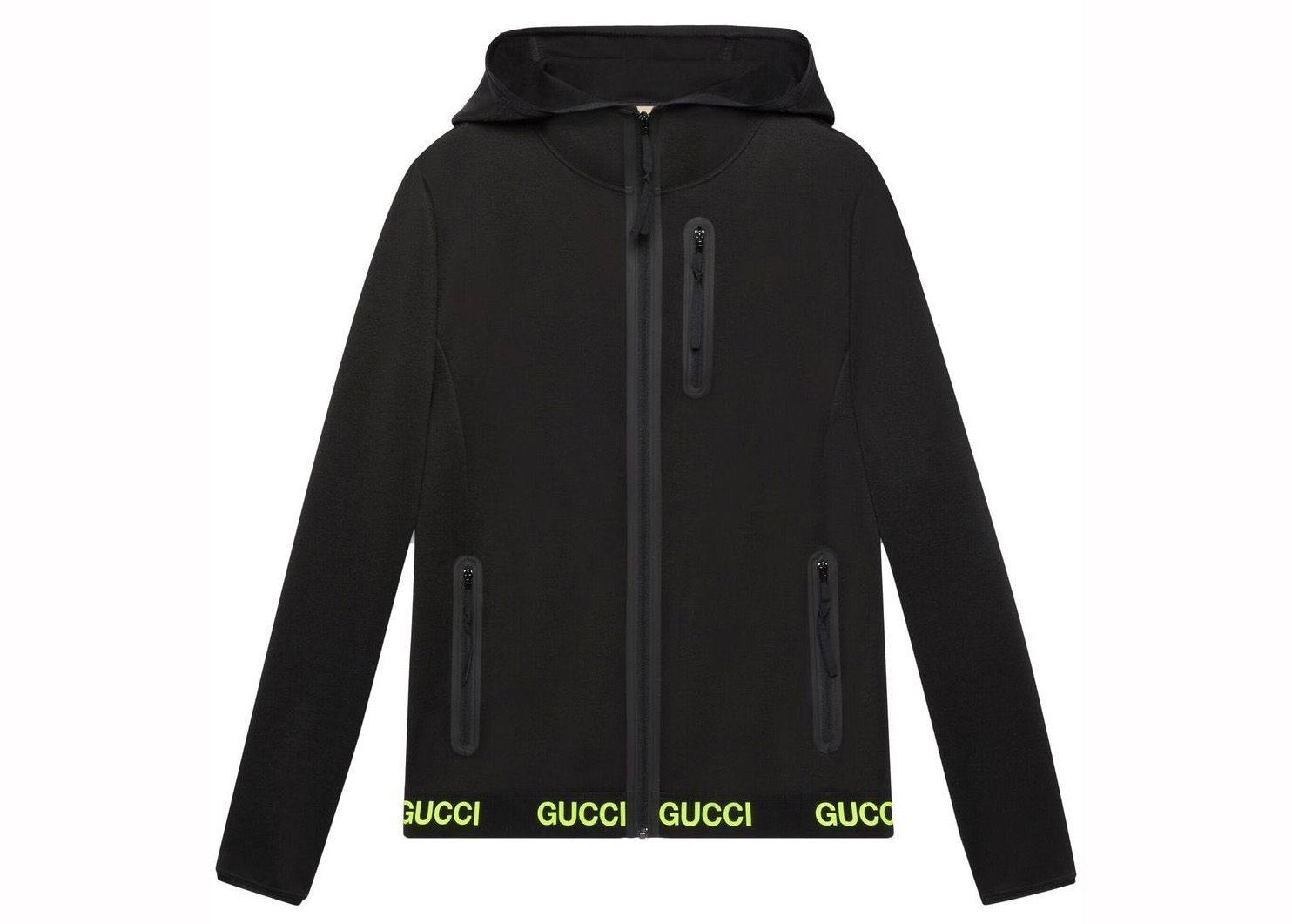 Bunda Gucci Logo-Print Hooded Technical Jacket Black Yellow Čierna | 693081 XJDS5 1131, 0