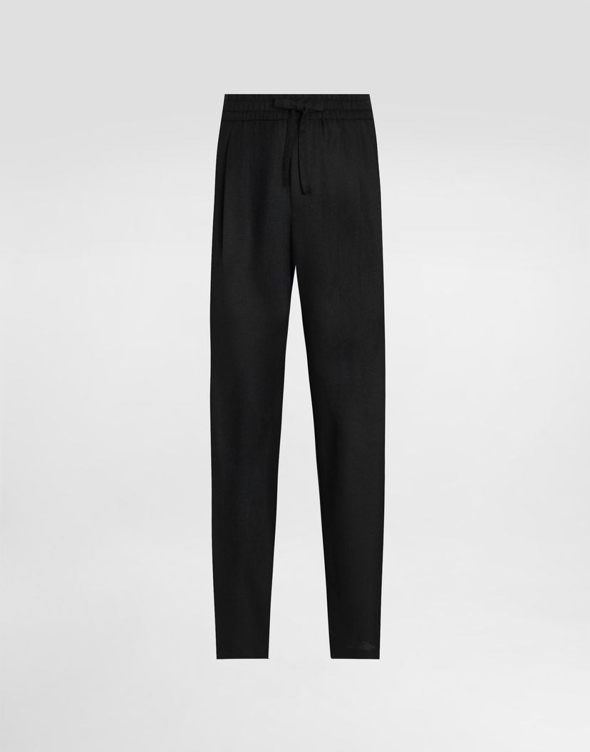 Tepláky Dolce & Gabbana Dolce & Gabbana Garment-dyed Wool Joggers Čierna | GP12QTFU25EN0000
