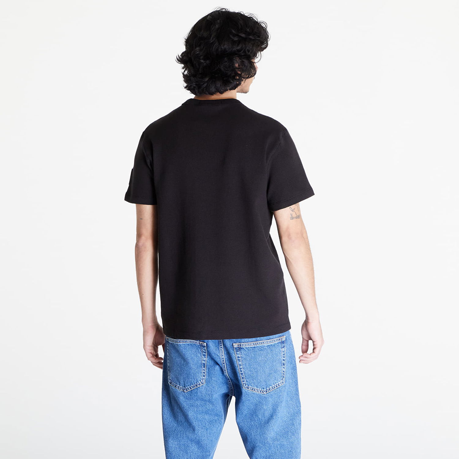 Tričko CALVIN KLEIN Jeans Badge Waffle Short Sleeve Tee Čierna | J30J323489 BEH, 1