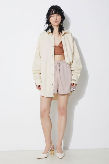 Šortky adidas Originals adidas Originals 3 Stripe French Terry High Waist Shorts Béžová | IP0694, 1