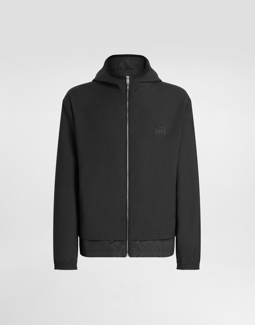 Bunda Dolce & Gabbana Dolce & Gabbana Wool Canvas Hooded Jacket Čierna | G9BSQTFURK8N0542