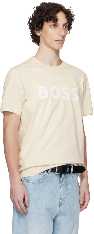 Tričko BOSS BOSS Cotton-Jersey Logo T-Shirt Béžová | 50495742, 1
