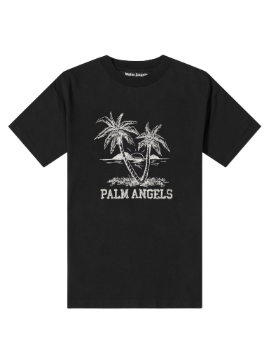 Tričko Palm Angels Sunset Palms Logo Tee Čierna | PMAA001S22JER0141001