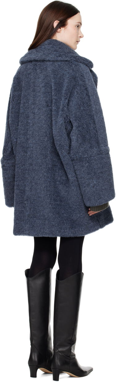 Kabáty Max Mara Double-Breasted Faux Fur Coat Modrá | 2421016142600 MM10506, 2