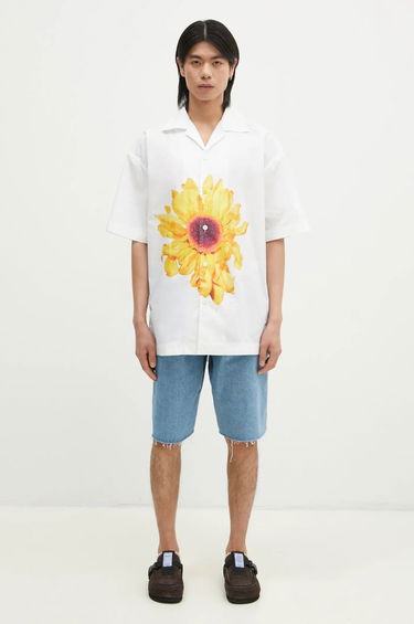 Košeľa JW Anderson JW Anderson Relaxed Short Sleeve Shirt with Sunflower Print Biela | SH0335.PG1667.001, 4