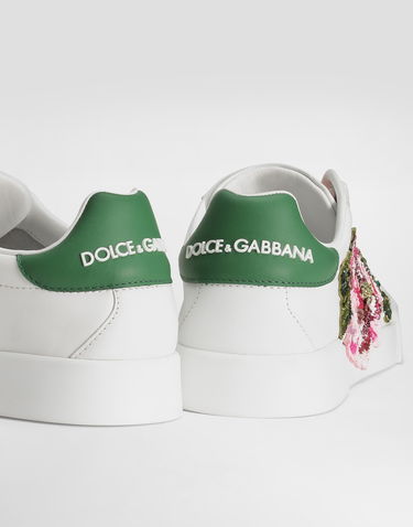 Tenisky a topánky Dolce & Gabbana Dolce & Gabbana Portofino Light with Floral Embroidery Biela | CK2318A6H618B918, 3