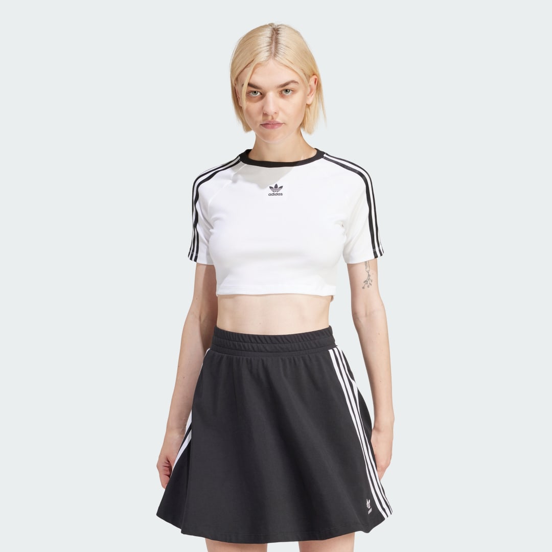Crop Top adidas Originals 3-Stripes Baby Tee Biela | IP0662, 1