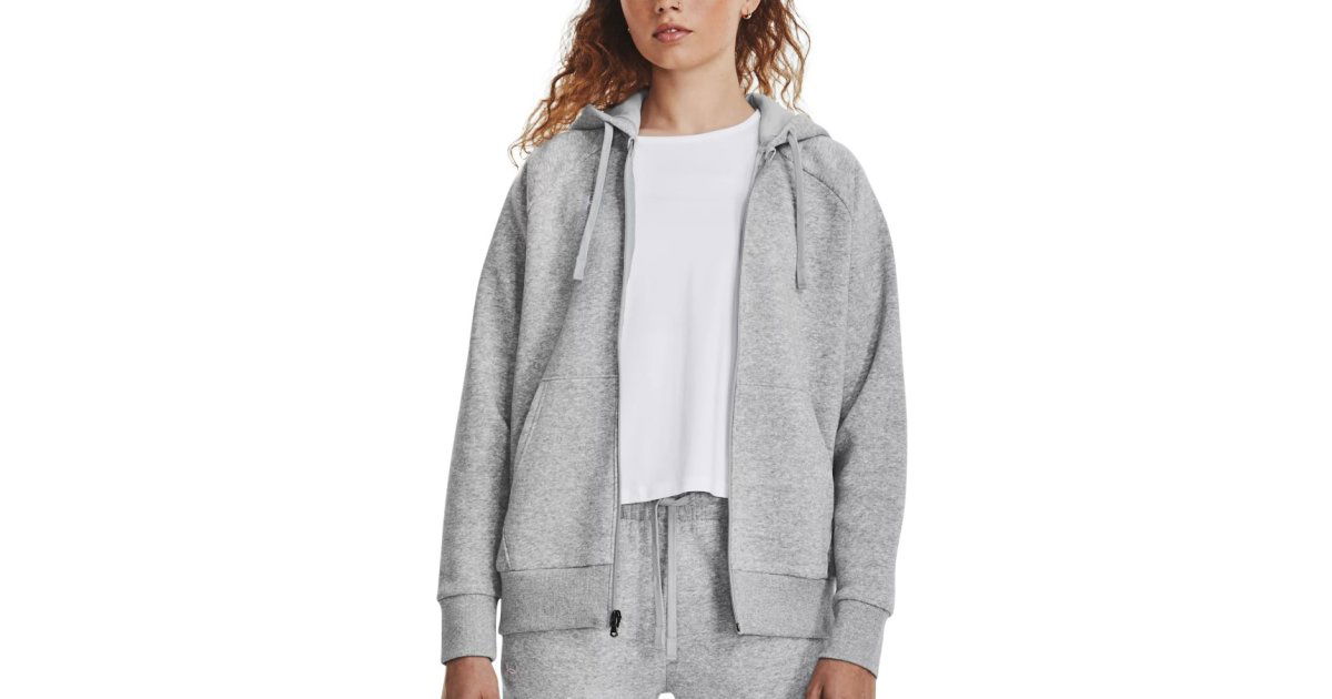 Mikina Under Armour Rival Fleece Full-Zip Hoodie Šedá | 1379497-012, 1