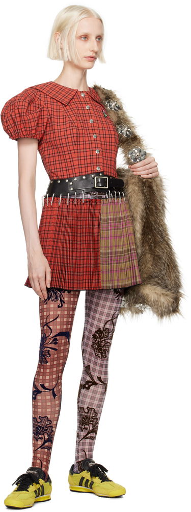 Sukňa Chopova Lowena Judith Carabiner Plaid Minidress Červená | 1247, 3