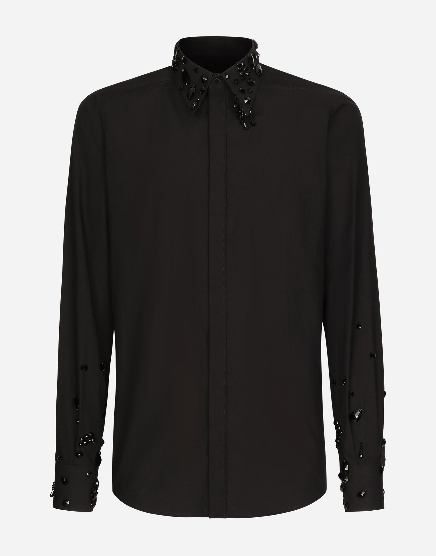 Košeľa Dolce & Gabbana Shirt With Rhinestone Embroidery Čierna | G5JL8ZGH173N0000, 0