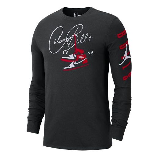 Tričko Jordan Jordan NBA Chicago Bulls Courtside Long Sleeve T-Shirt Čierna | DA6527-010